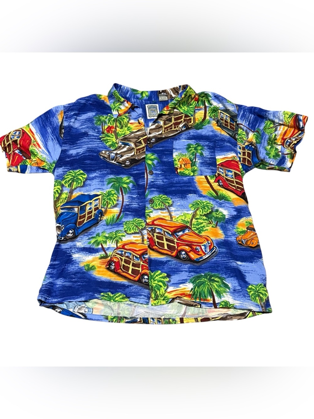 Hawaiian Shirt Mens XL Aloha Tiki Lounge Resort Station Wagon Woody
